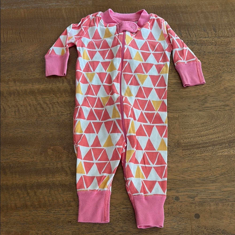 Hanna Andersson Pink and Yellow Footless Sleeper 50 cm 0-6 months